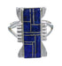 Genuine Sterling Silver Lapis Inlay Southwest Ring Size 5 VX61351